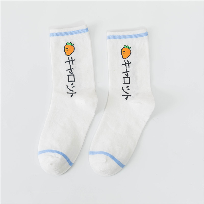 Ms Socks In Tube Socks Tide Autumn New Breathable Cotton Socks Lovely Fruit Street Socks